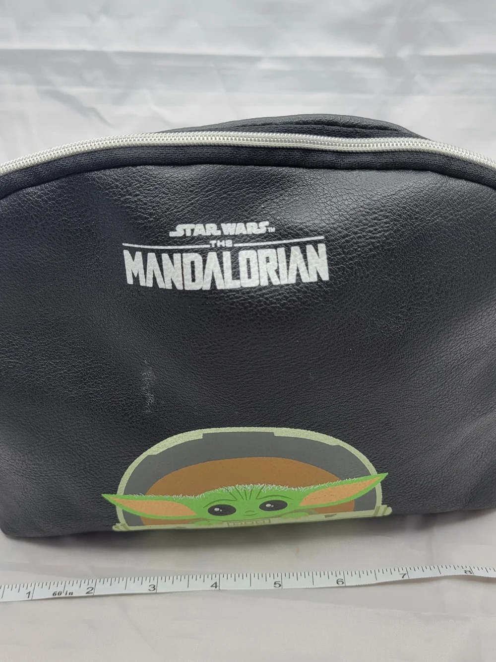 Danielle Nicole Black Toiletry Bag with Green Baby Yoda Graphic